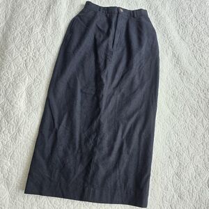 90s Ralph Lauren Purple Label Vintage USA Wool Midi Pencil Skirt Navy
